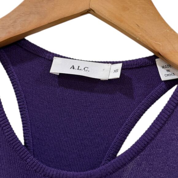 A.L.C. Nello High Neck Racerback Tank Top In Purple - Picture 5 of 6